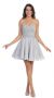 Strapless Lace & Beads Bodice Short Party Bridesmaid Dress in Silver